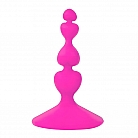 Ярко-розовый анальный силиконовый стимулятор Cosmo Dream с элементами ⌀ 1/1.7/2.1 - 8 см.