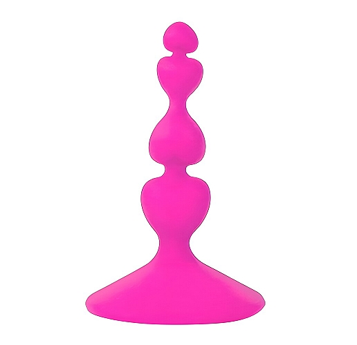 Ярко-розовый анальный силиконовый стимулятор Cosmo Dream с элементами ⌀ 1/1.7/2.1 - 8 см.