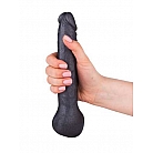 Чёрная фаллическая насадка BLACK BENT 3 - 22 см.