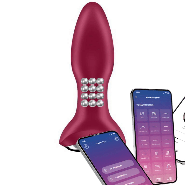 Анальный вибратор Satisfyer "Rotator Plug 2+" с вращением бусин, IPX7, USB, Bluetooth/App  - 12,8 см