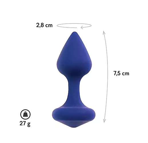 Бархатистая силиконовая анальная пробка Exo Pacific в глубоком цвете "Тихоокеанский синий" - 7,5 см.