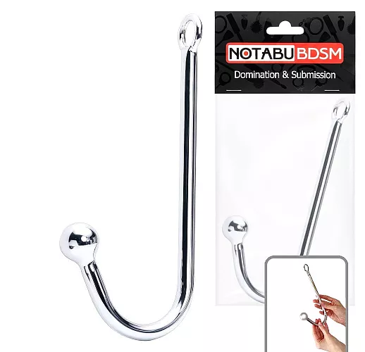 Металлический анальный крюк Notabu "Captain BDSM" для подвешивания - 31 см.