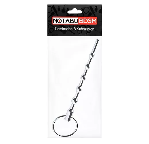 Металлический уретральный катетер Notabu "Probe" с шариками - 11,5 см., ⌀ 0.8 см.