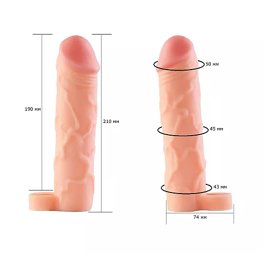 Фаллоудлинитель с кольцом Cock Next "XL" из киберкожи "NeoSkin" - 21 см.