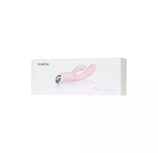Нежно-розовый вибратор с клиторальным стимулятором Nalone Pure - 20,7 см.
