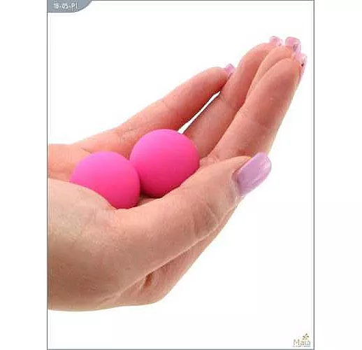 Металлические вагинальные шарики с розовым силиконовым покрытием