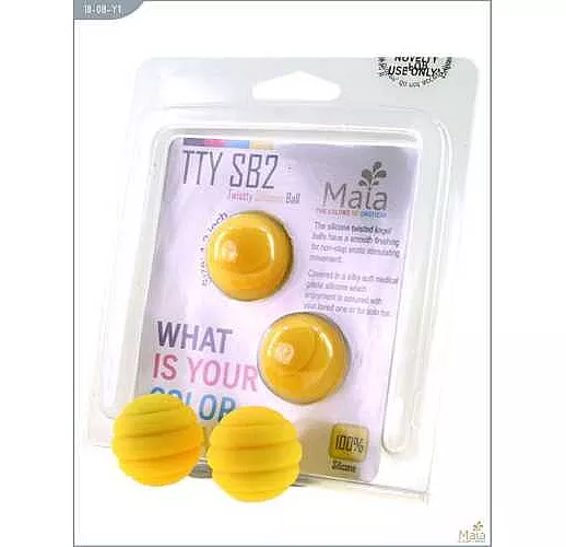 Металлические шарики Twistty с жёлтым силиконовым покрытием
