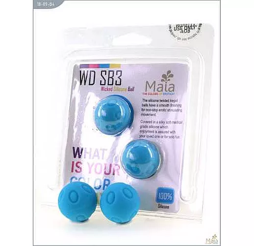 Металлические шарики Wicked с голубым силиконовым покрытием