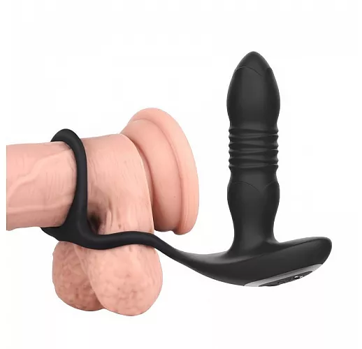 Фрикционный анальный массажер i-Moon "Fighter" с 10 режимами фрикций, пульт ДУ, IPX7, USB - 14,4 см.