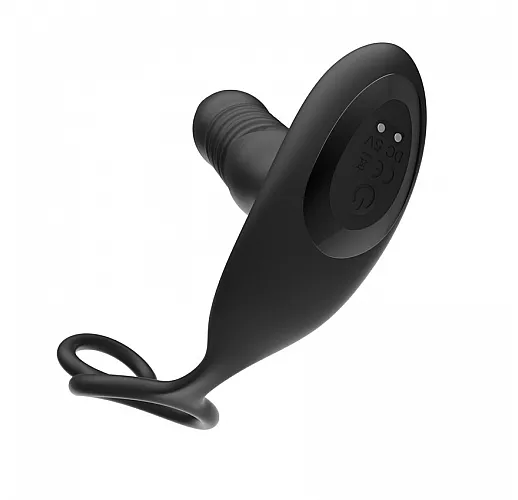 Фрикционный анальный массажер i-Moon "Fighter" с 10 режимами фрикций, пульт ДУ, IPX7, USB - 14,4 см.