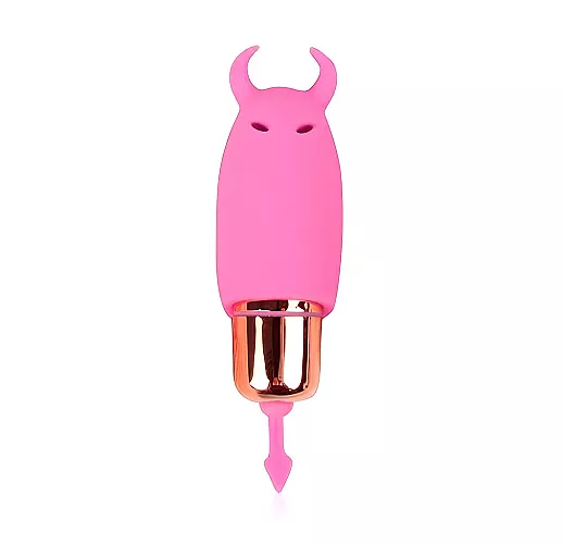 Розовый силиконовый вибромассажер Lady's Dream с рожками для стимуляции эрогенных зон - 6,4 см.