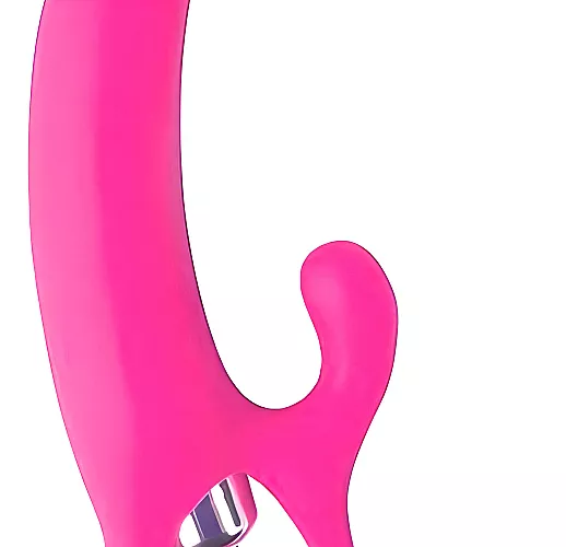 Розовый силиконовый вибромассажер с круглой в "пупырышках" головке для точки G - 13 см.