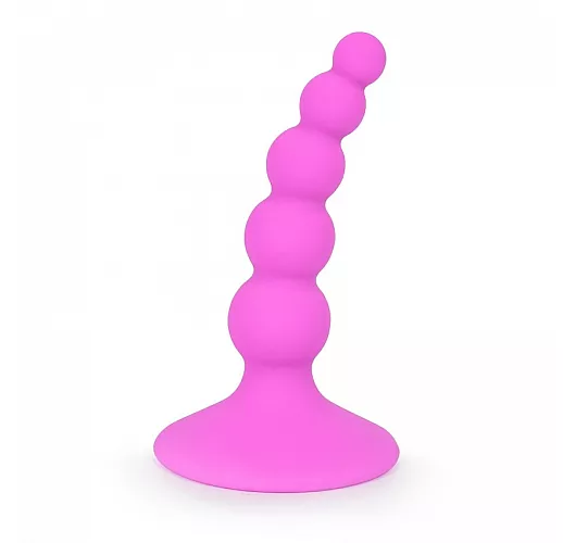 Розовый фигурный изогнутый анальный стимулятор из силикона Cosmo Dream - 9,5 см.