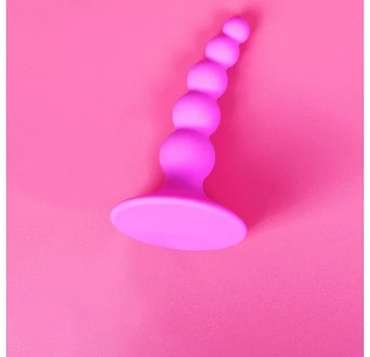 Розовый фигурный изогнутый анальный стимулятор из силикона Cosmo Dream - 9,5 см.