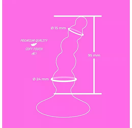 Розовый фигурный изогнутый анальный стимулятор из силикона Cosmo Dream - 9,5 см.