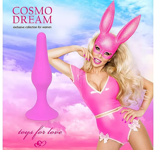 Розовая анальная втулка Cosmo Dream из гипоаллергенного силикона - 10 см.