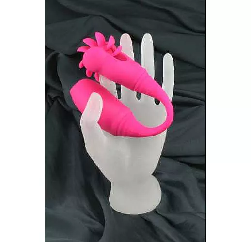 Розовый вибратор KAWAII DAISUKI 4 для одновременной вагинальной и клиторальной стимуляции