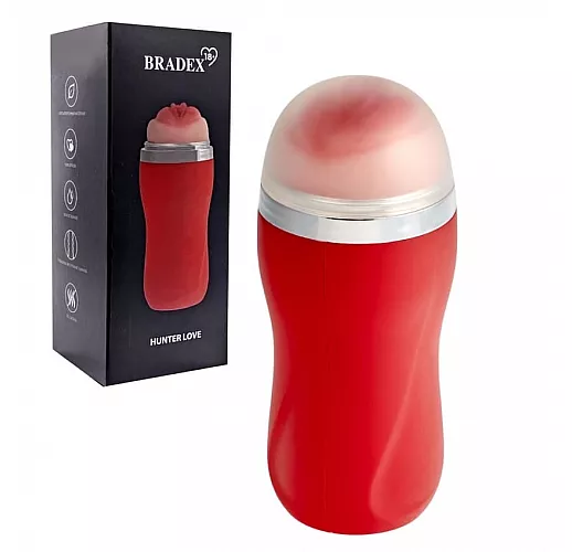 Мастурбатор-вагина Bradex "Hunter Love" с «жирными» половыми губами, тугим входом, фигурным тоннелем