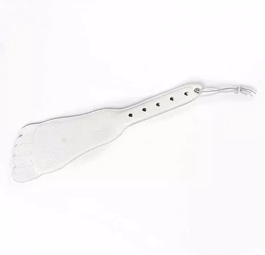 Белая кожаная хлопалка в форме ступни - 34,5 см.
