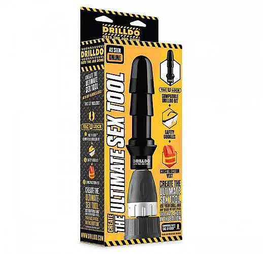 Комплект для секс-дрели DRILLDO - бит-адаптер, очки, жилет