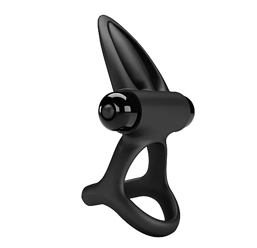 Силиконовое эрекционное кольцо Baile "Spicy" с вибрацией, подхватом и «клиторальным язычком»