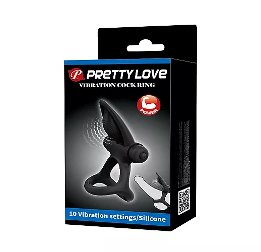 Силиконовое эрекционное кольцо Baile "Spicy" с вибрацией, подхватом и «клиторальным язычком»