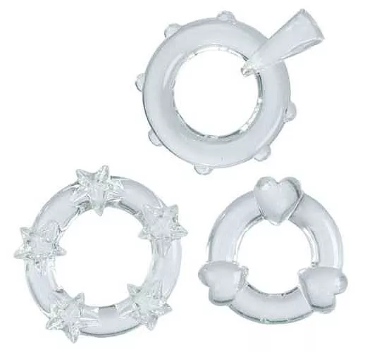 3 прозрачных эрекционных колечка MAGIC C-RINGS