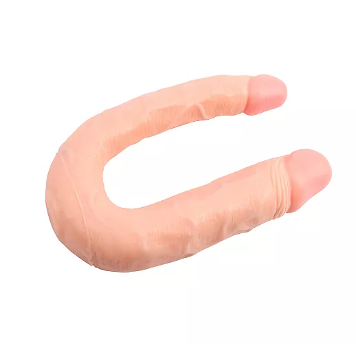 Двухсторонний фаллоимитатор Chisa "Her-Her Overlap # 03" телесного цвета - 33 см.