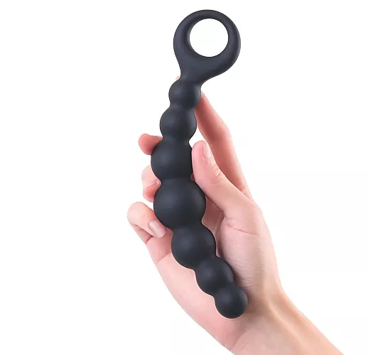 Толстая силиконовая анальная цепочка Back Pleasure для интенсивной стимуляции - 19 см. Толстая силиконовая анальная цепочка Back Pleasure для интенсивной стимуляции - 19 см.