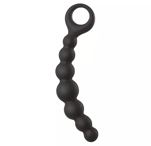Толстая силиконовая анальная цепочка Back Pleasure для интенсивной стимуляции - 19 см. Толстая силиконовая анальная цепочка Back Pleasure для интенсивной стимуляции - 19 см.