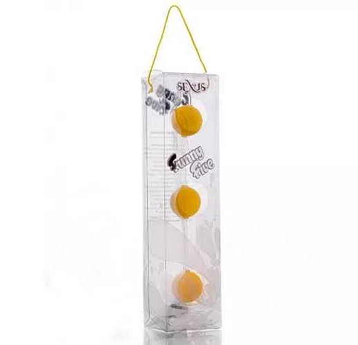 Анальная цепочка из 3 желтых шариков