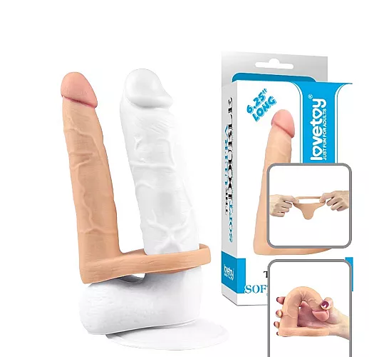 Телесный страпон-фаллоимитатор Ultra Soft Double "6.25 Long" для двойного проникновения - 15,8 см.