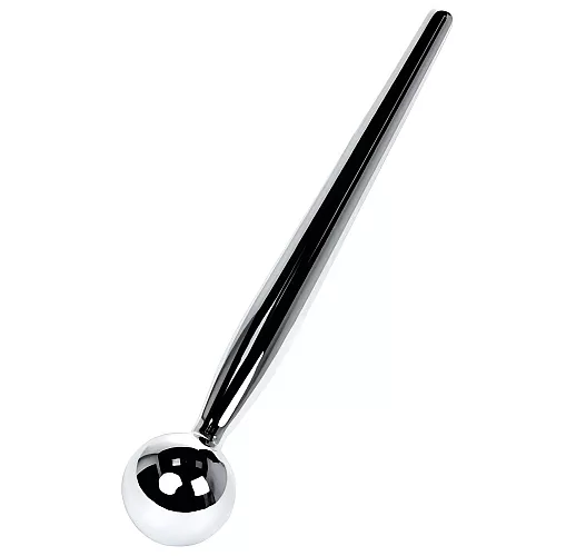 Металлический уретральный катетер Notabu "Probe" с шариком - 9,5 см., ⌀ 0.8 см.