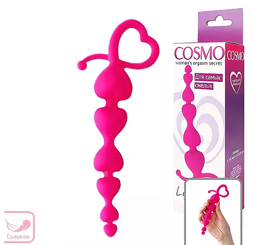 Розовая силиконовая анальная цепочка Cosmo Dream с формой для "лёгкого проникновения" - 14,5 см. Розовая силиконовая анальная цепочка Cosmo Dream с формой для "лёгкого проникновения" - 14,5 см.