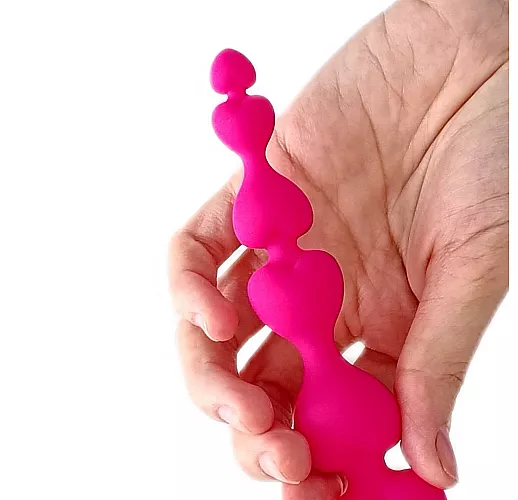 Розовая силиконовая анальная цепочка Cosmo Dream с формой для "лёгкого проникновения" - 14,5 см. Розовая силиконовая анальная цепочка Cosmo Dream с формой для "лёгкого проникновения" - 14,5 см.