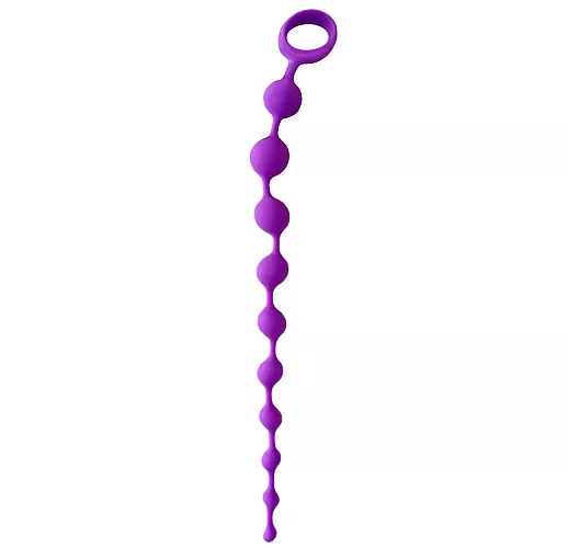 Фиолетовая длинная анальная цепочка Cosmo из силикона - 32 см. Фиолетовая длинная анальная цепочка Cosmo из силикона - 32 см.