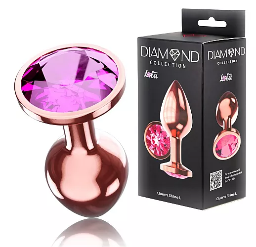 Большая анальная пробка Diamond "Quartz Shine 'L" «Розовое Золото» со стразом - 8,3 см. ⌀ 3,3 см. Большая анальная пробка Diamond "Quartz Shine 'L" «Розовое Золото» со стразом - 8,3 см. ⌀ 3,3 см.