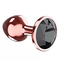 Большая анальная пробка Diamond "Jet Shine 'L" «Розовое Золото» со стразом - 8,3 см. ⌀ 3,3 см.