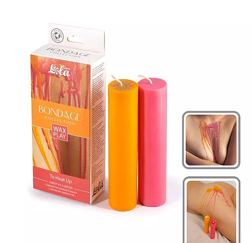Набор из 2 низкотемпературных БДСМ-свечей Wax Play "To Heat Up" для тактильной практики