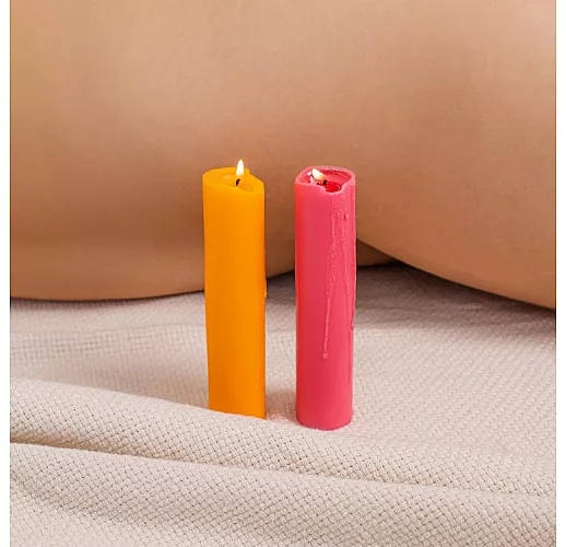 Набор из 2 низкотемпературных БДСМ-свечей Wax Play "To Heat Up" для тактильной практики