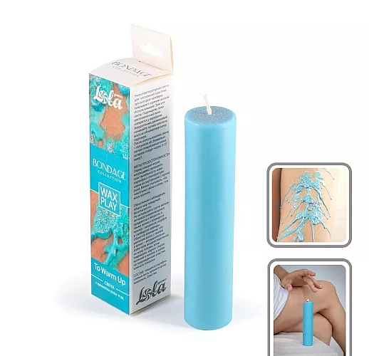 Голубая низкотемпературная БДСМ-свеча Wax Play "To Warm Up" для тактильной практики