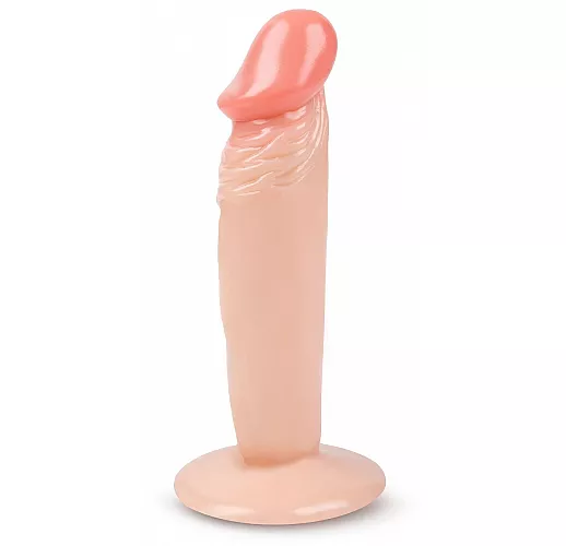 Телесный фаллоимитатор без мошонки на присоске - 17 см.