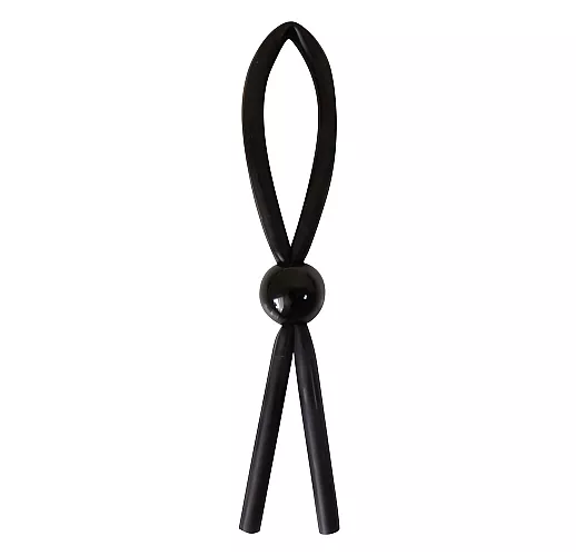 Черное силиконовое эрекционное кольцо-лассо Lasso Ring Silicone с регулировкой диаметра утяжки Черное силиконовое эрекционное кольцо-лассо Lasso Ring Silicone с регулировкой диаметра утяжки