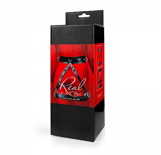 Гартеры Notabu "Real Leather" из натуральной кожи XS/S/M 60-75 см.