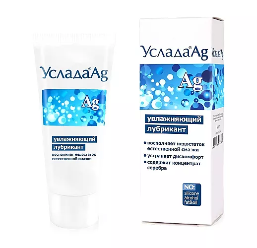 Гель-лубрикант «Услада с серебром» для увлажнения и профилактики дискомфортных ощущений - 60 гр.
