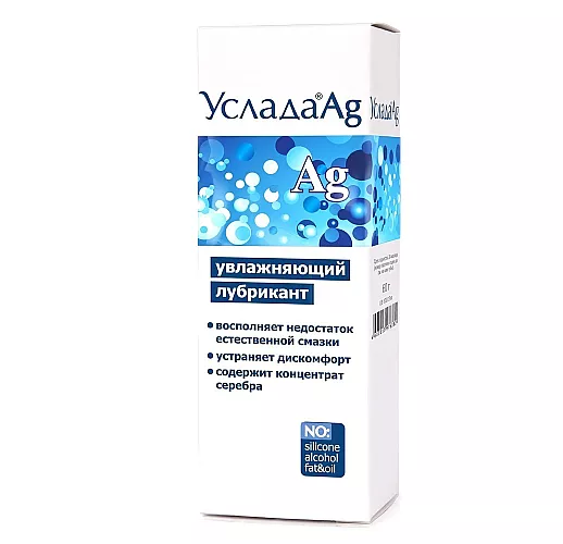 Гель-лубрикант «Услада с серебром» для увлажнения и профилактики дискомфортных ощущений - 60 гр.