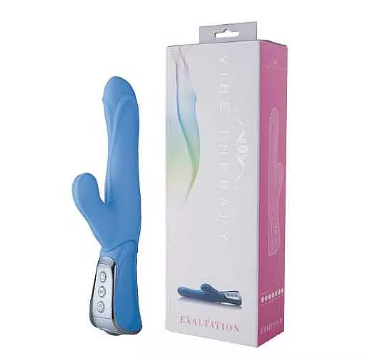 Голубой вибромассажёр VIBE THERAPY EXALTATION - 23 см.