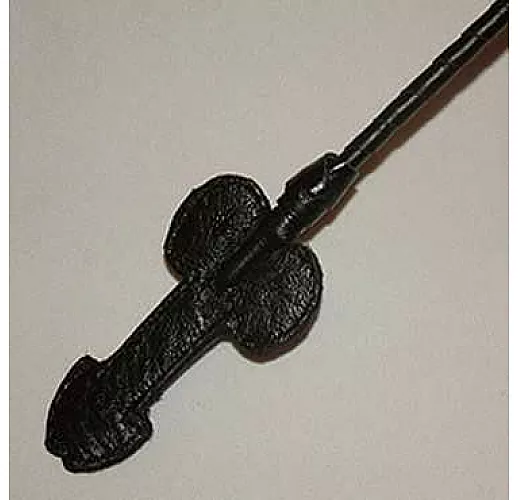 Длинный витой стек с наконечником в форме фаллоса - 85 см.