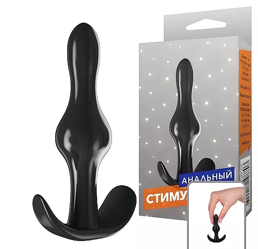 Черная анальная пробка с узким каплеобразным кончиком - 9 см.