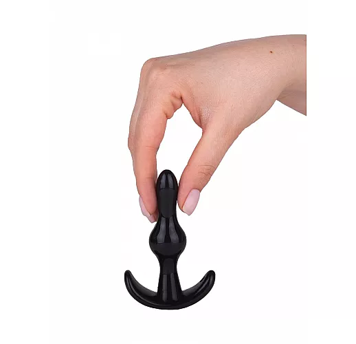 Черная анальная пробка с узким каплеобразным кончиком - 9 см.
